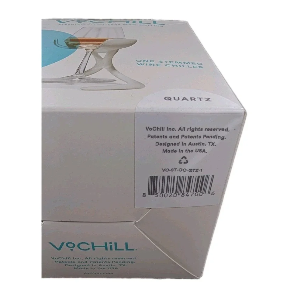 VoChill One Stemmed Wine Chiller Quartz NEW in Box VC-ST-OO-QTZ-1 Wine Cooler